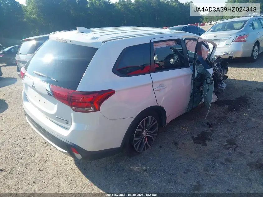 2017 Mitsubishi Outlander Se/Sel VIN: JA4AD3A39HZ024348 Lot: 42572866