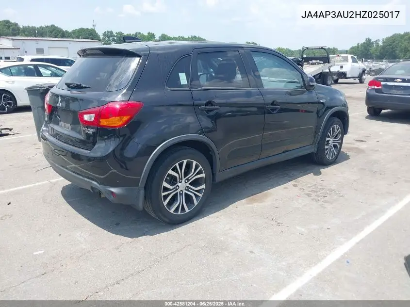 2017 Mitsubishi Outlander Sport 2.0 Es/2.0 Le VIN: JA4AP3AU2HZ025017 Lot: 42581204