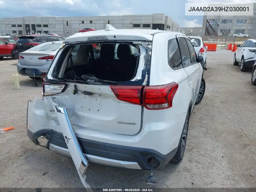 2017 Mitsubishi Outlander Es VIN: JA4AD2A39HZ030001 Lot: 42587060