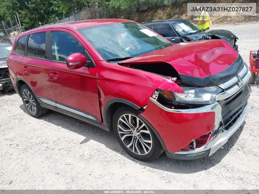 2017 Mitsubishi Outlander Se/Sel VIN: JA4AZ3A31HZ027827 Lot: 42594873
