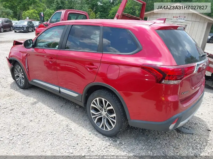 2017 Mitsubishi Outlander Se/Sel VIN: JA4AZ3A31HZ027827 Lot: 42594873