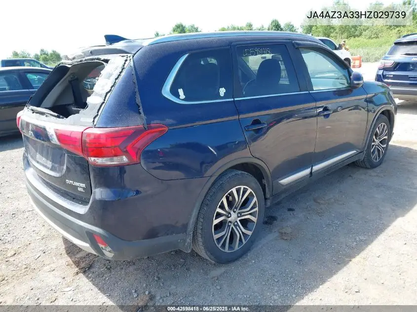2017 Mitsubishi Outlander Sel VIN: JA4AZ3A33HZ029739 Lot: 42598418