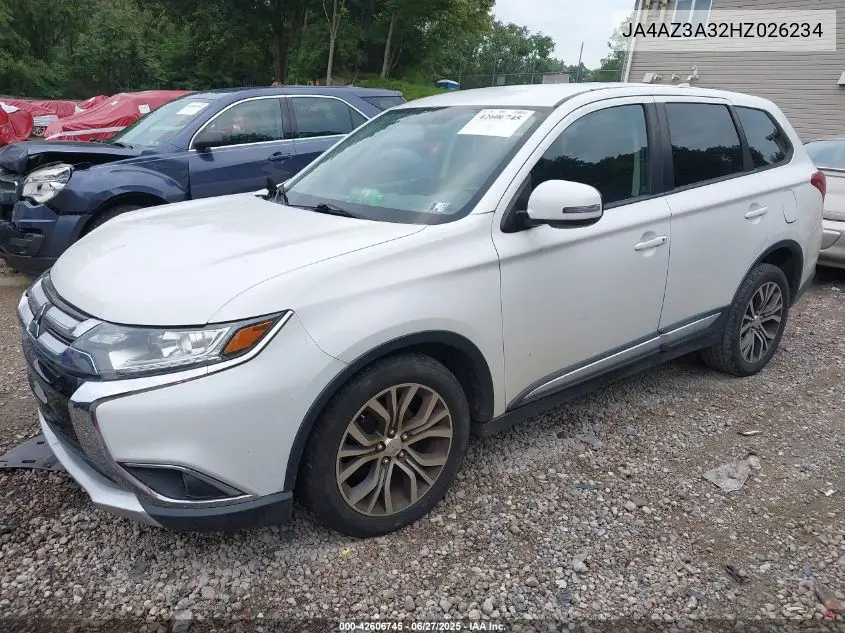 2017 Mitsubishi Outlander Se/Sel VIN: JA4AZ3A32HZ026234 Lot: 42606745