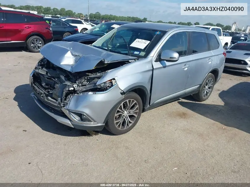 2017 Mitsubishi Outlander Se VIN: JA4AD3A3XHZ040090 Lot: 42613736