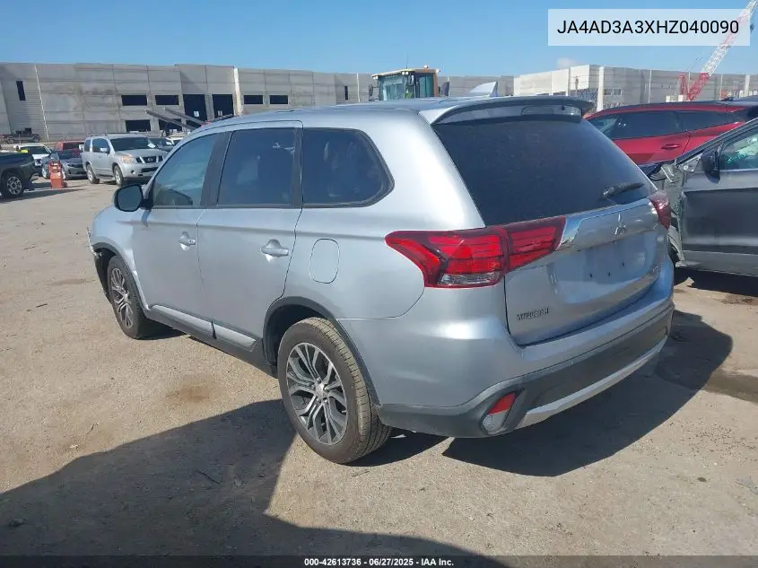2017 Mitsubishi Outlander Se VIN: JA4AD3A3XHZ040090 Lot: 42613736