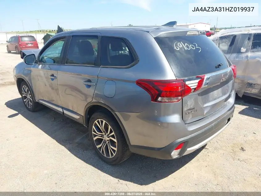 2017 Mitsubishi Outlander Se/Sel VIN: JA4AZ3A31HZ019937 Lot: 42617259