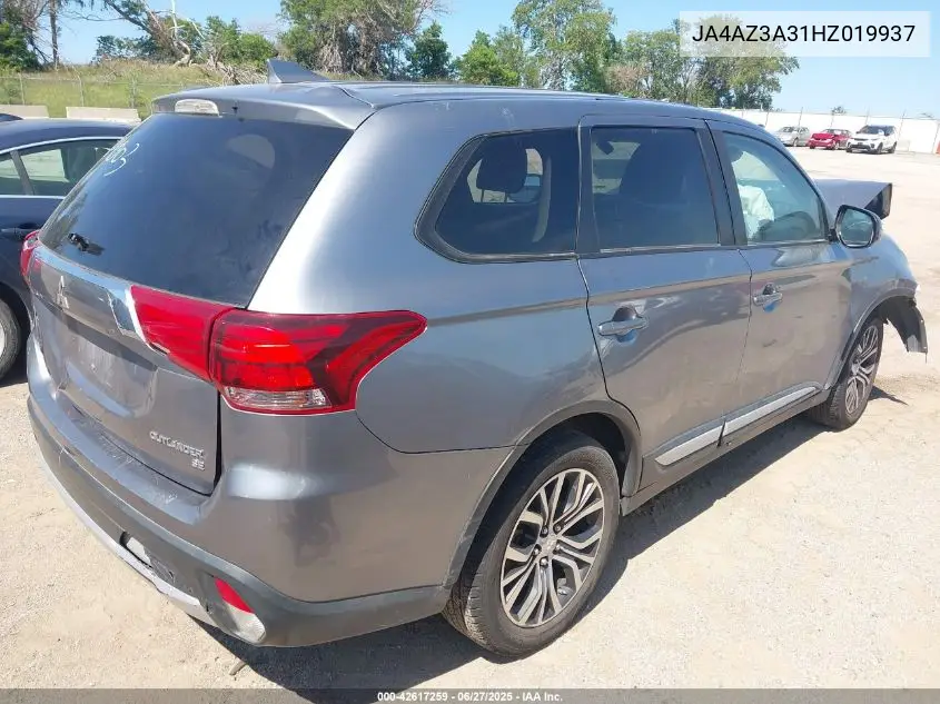 2017 Mitsubishi Outlander Se/Sel VIN: JA4AZ3A31HZ019937 Lot: 42617259