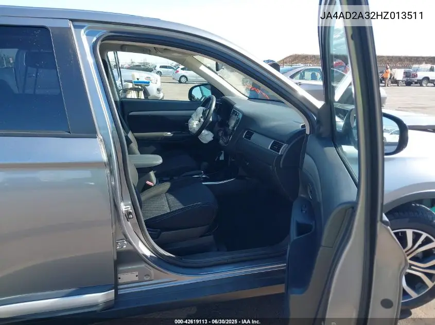 2017 Mitsubishi Outlander Es VIN: JA4AD2A32HZ013511 Lot: 42619113