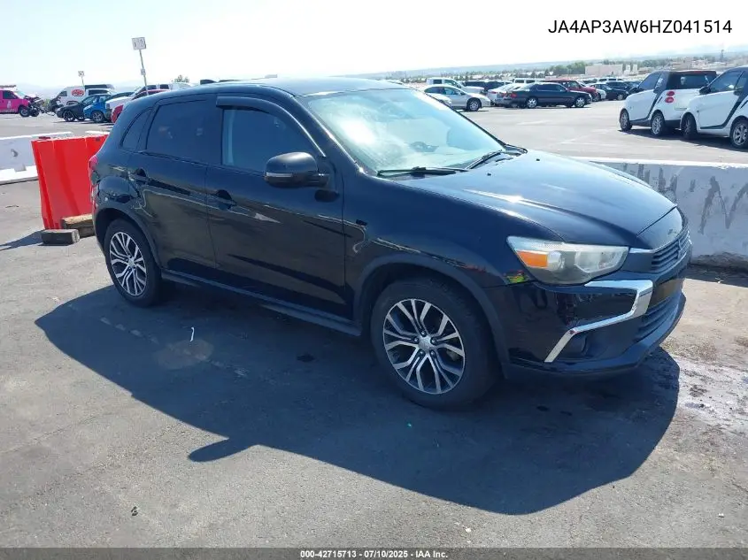 2017 Mitsubishi Outlander Sport Es/Se VIN: JA4AP3AW6HZ041514 Lot: 42715713