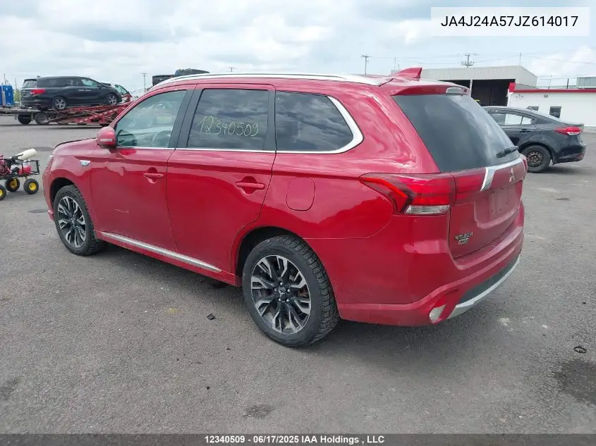 2018 Mitsubishi Outlander Phev Gt/Se VIN: JA4J24A57JZ614017 Lot: 12340509