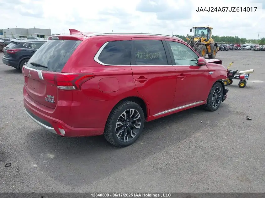 2018 Mitsubishi Outlander Phev Gt/Se VIN: JA4J24A57JZ614017 Lot: 12340509