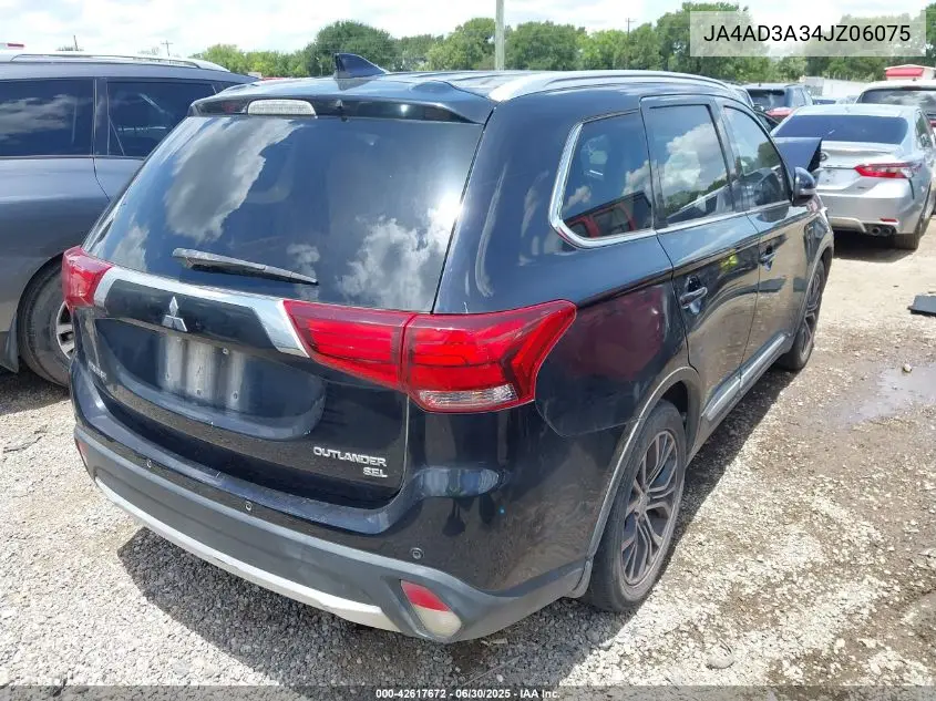 2018 Mitsubishi Outlander Le/Se/Sel VIN: JA4AD3A34JZ06075 Lot: 42617672