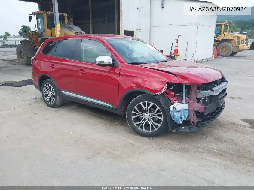 2018 Mitsubishi Outlander Es/Le/Se/Sel VIN: JA4AZ3A38JZ070924 Lot: 42712111