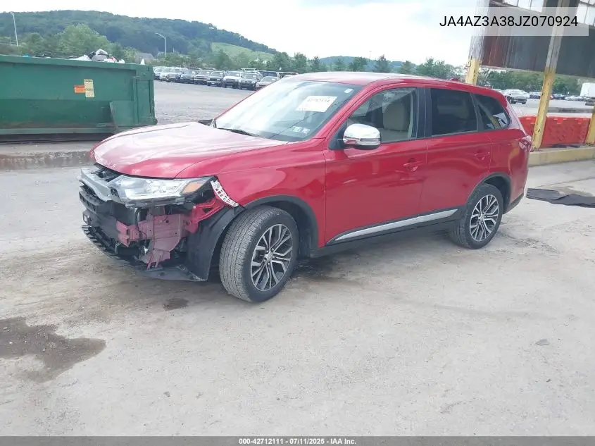 2018 Mitsubishi Outlander Es/Le/Se/Sel VIN: JA4AZ3A38JZ070924 Lot: 42712111