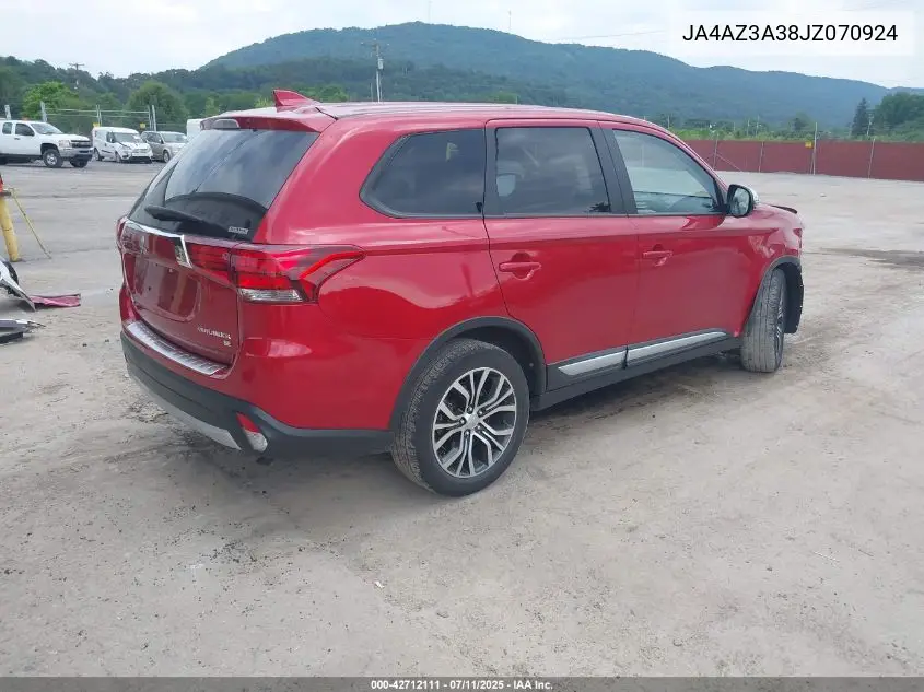 2018 Mitsubishi Outlander Es/Le/Se/Sel VIN: JA4AZ3A38JZ070924 Lot: 42712111