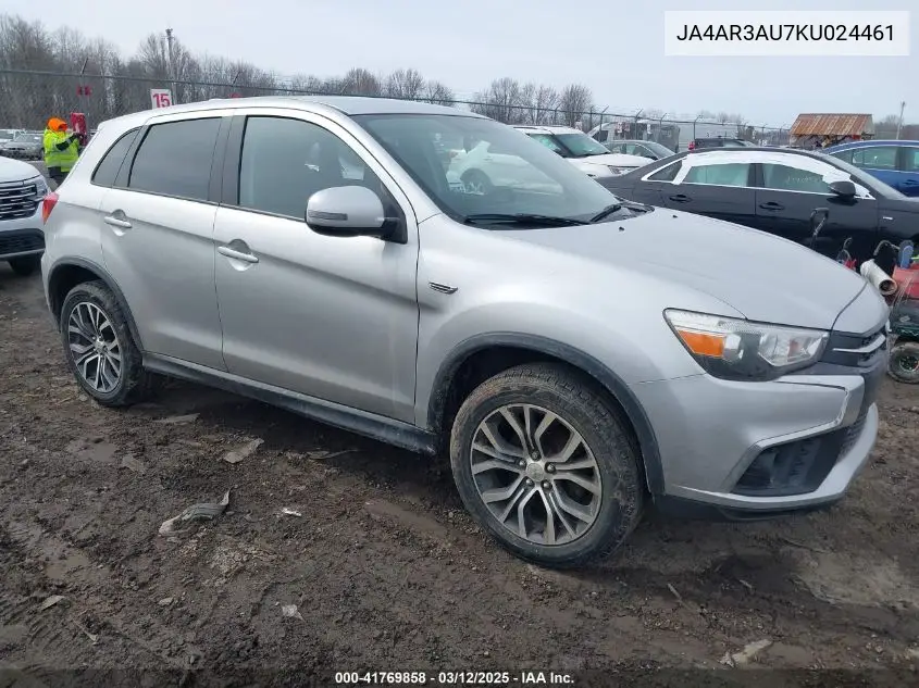 2019 Mitsubishi Outlander Sport 2.0 Es VIN: JA4AR3AU7KU024461 Lot: 41769858
