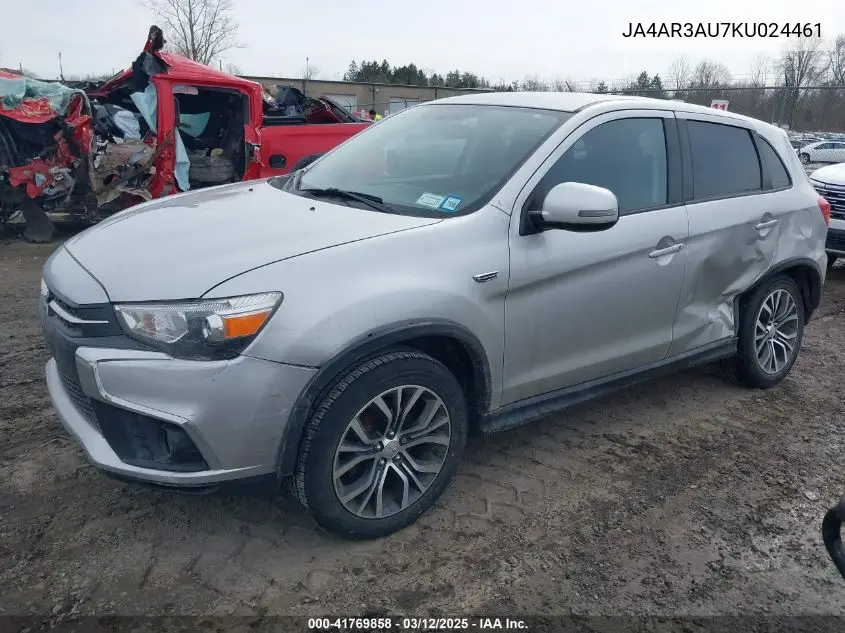 2019 Mitsubishi Outlander Sport 2.0 Es VIN: JA4AR3AU7KU024461 Lot: 41769858