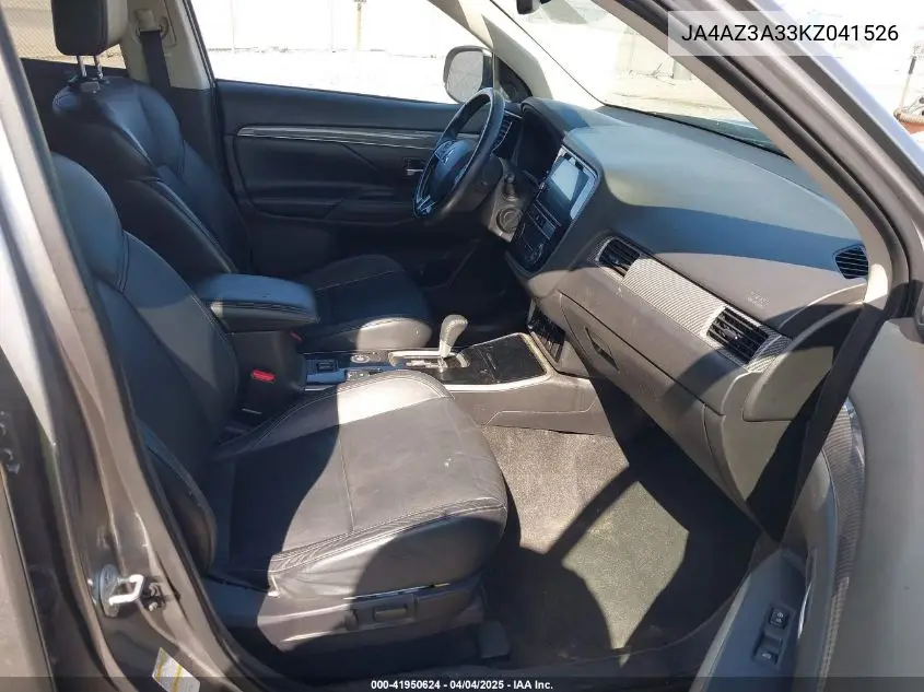 2019 Mitsubishi Outlander Sel VIN: JA4AZ3A33KZ041526 Lot: 41950624