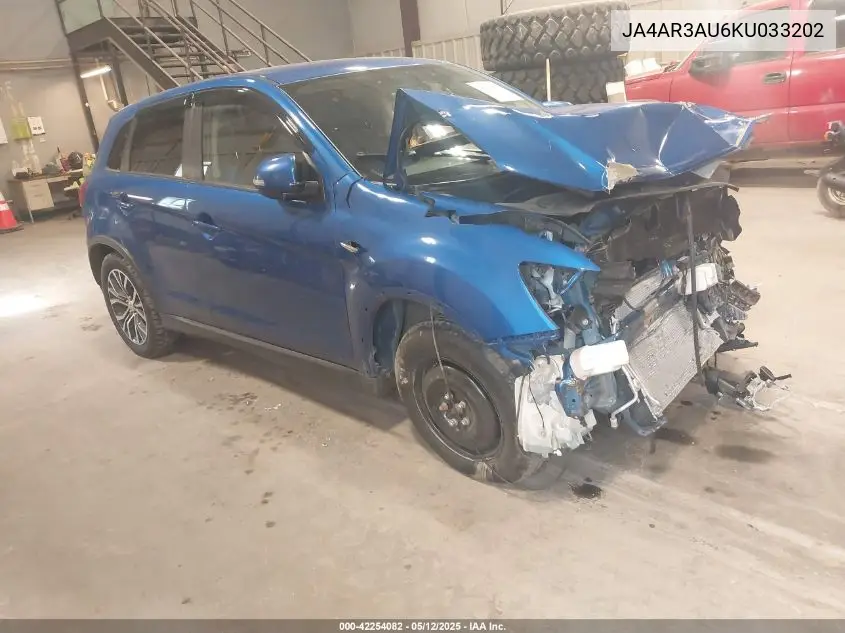 2019 Mitsubishi Outlander Sport 2.0 Es VIN: JA4AR3AU6KU033202 Lot: 42254082
