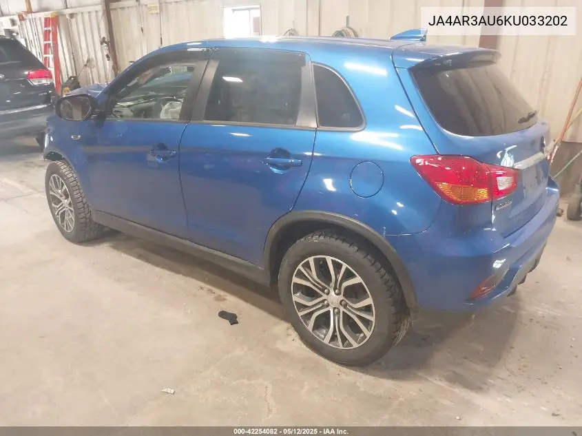 2019 Mitsubishi Outlander Sport 2.0 Es VIN: JA4AR3AU6KU033202 Lot: 42254082