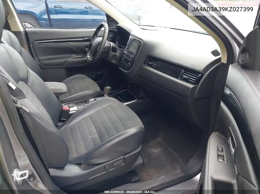 2019 Mitsubishi Outlander Le/Se/Sel VIN: JA4AD3A39KZ027399 Lot: 42596323