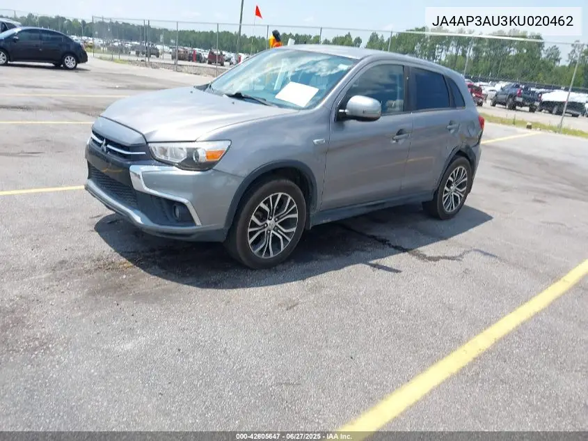 2019 Mitsubishi Outlander Sport 2.0 Es VIN: JA4AP3AU3KU020462 Lot: 42605647