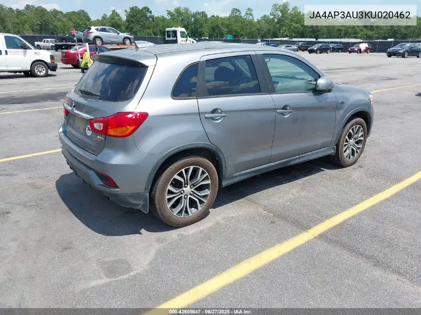 2019 Mitsubishi Outlander Sport 2.0 Es VIN: JA4AP3AU3KU020462 Lot: 42605647