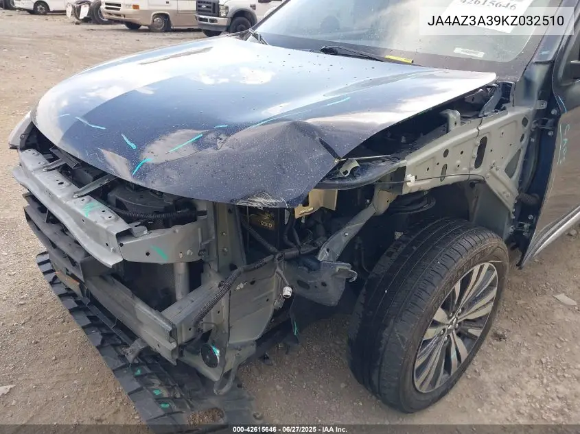 2019 Mitsubishi Outlander Es VIN: JA4AZ3A39KZ032510 Lot: 42615646
