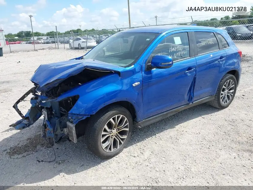 2019 Mitsubishi Outlander Sport 2.0 Es VIN: JA4AP3AU8KU021378 Lot: 42618302