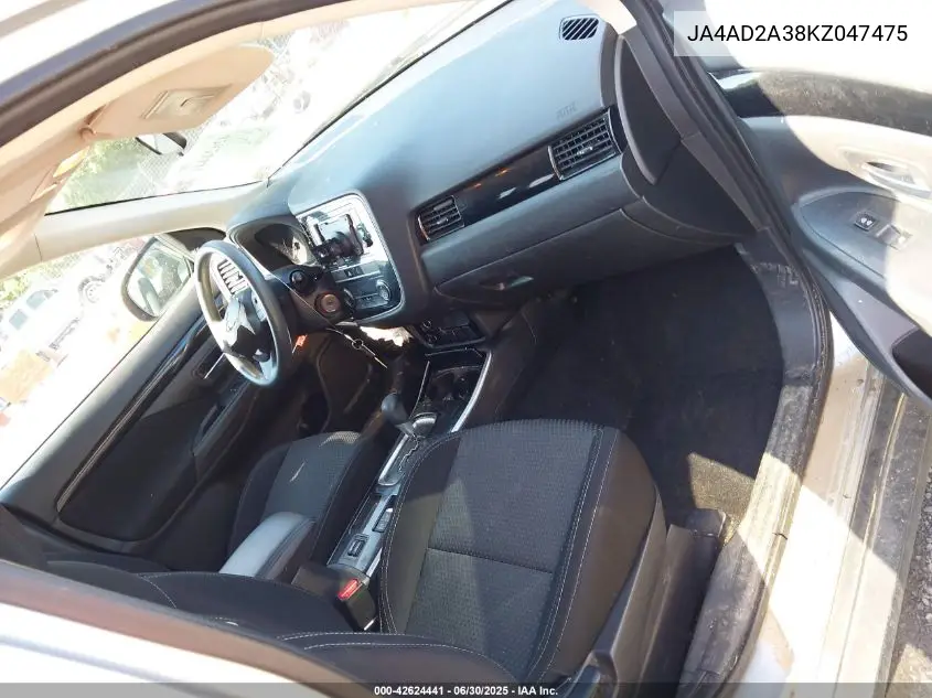 2019 Mitsubishi Outlander Es VIN: JA4AD2A38KZ047475 Lot: 42624441