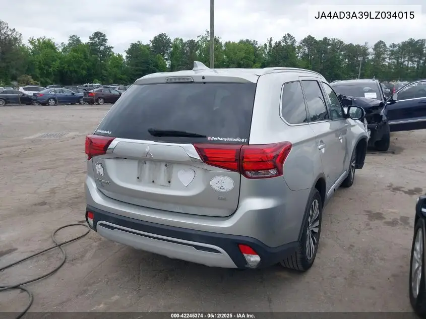 2020 Mitsubishi Outlander Le 2.4/Se 2.4/Sel 2.4/Sp 2.4 VIN: JA4AD3A39LZ034015 Lot: 42245374
