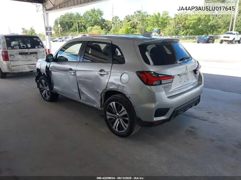 2020 Mitsubishi Outlander Sport 2.0 Be/2.0 Es/2.0 Sp VIN: JA4AP3AU5LU017645 Lot: 42259034