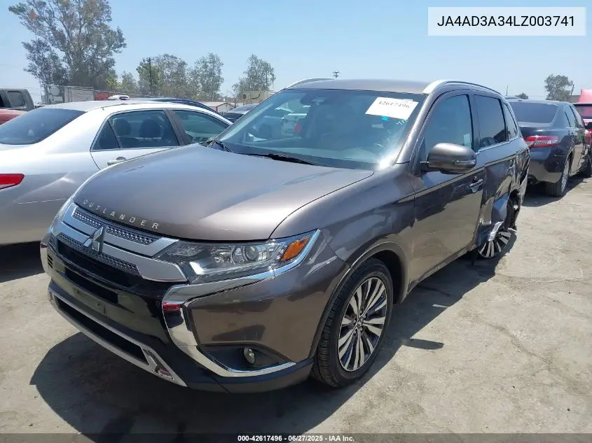 2020 Mitsubishi Outlander Se/Sel/Le VIN: JA4AD3A34LZ003741 Lot: 42617496