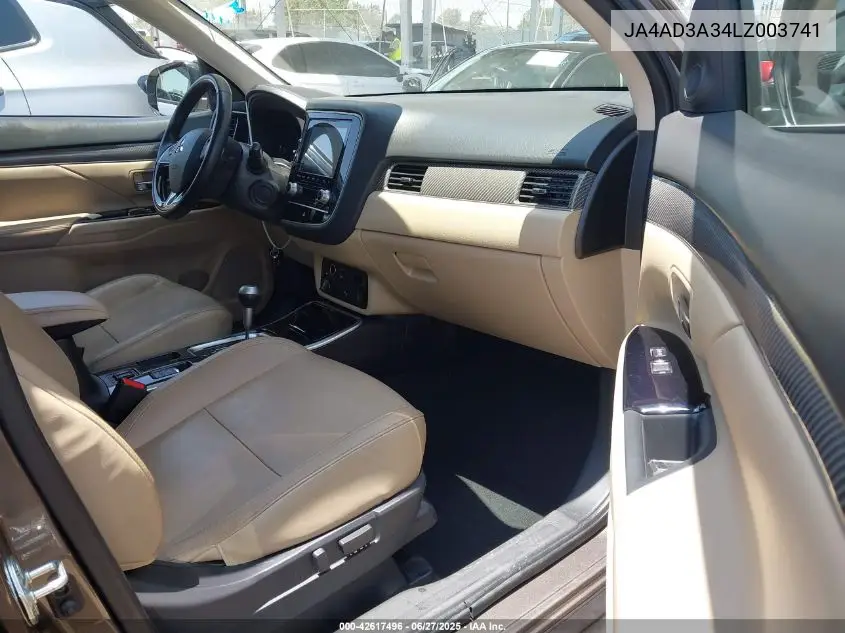 2020 Mitsubishi Outlander Se/Sel/Le VIN: JA4AD3A34LZ003741 Lot: 42617496