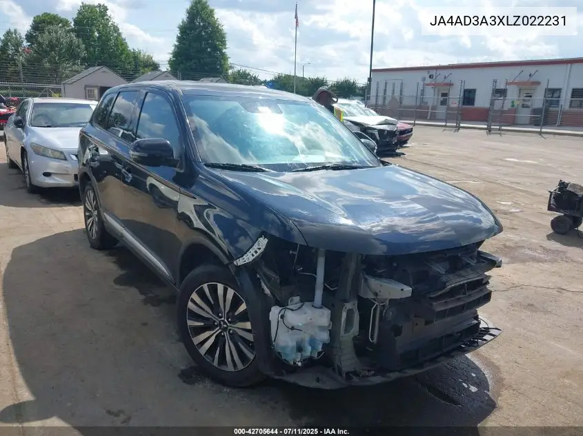 2020 Mitsubishi Outlander Se 2.4 VIN: JA4AD3A3XLZ022231 Lot: 42705644