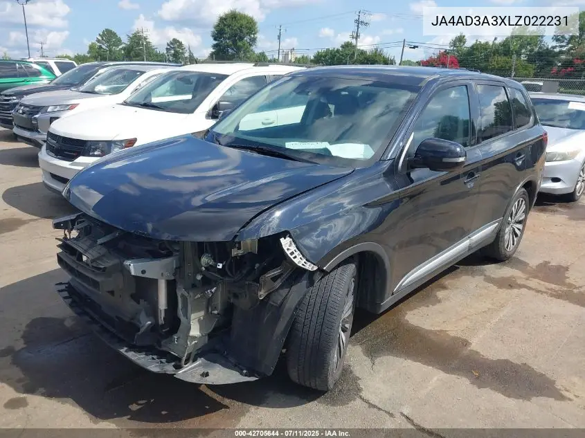 2020 Mitsubishi Outlander Se 2.4 VIN: JA4AD3A3XLZ022231 Lot: 42705644