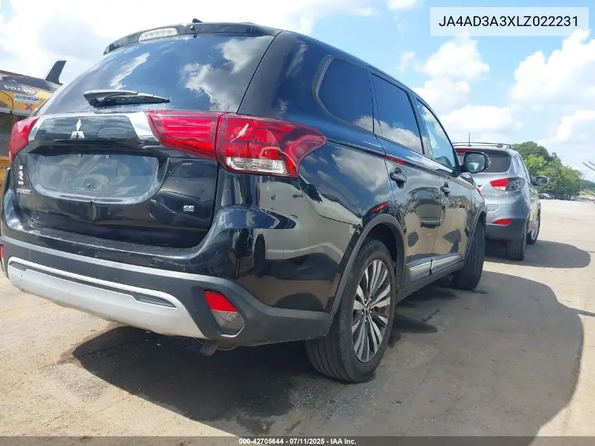 2020 Mitsubishi Outlander Se 2.4 VIN: JA4AD3A3XLZ022231 Lot: 42705644