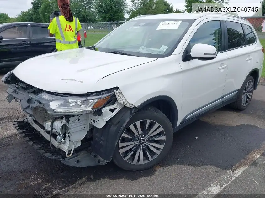 2020 Mitsubishi Outlander Le 2.4/Se 2.4/Sel 2.4/Sp 2.4 VIN: JA4AD3A3XLZ040745 Lot: 42716249