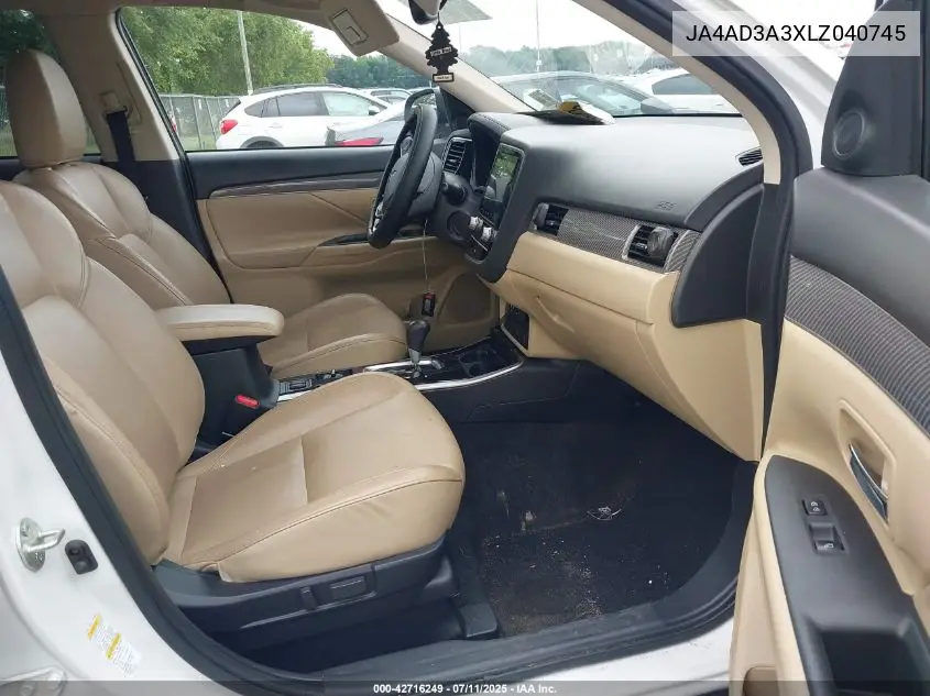 2020 Mitsubishi Outlander Le 2.4/Se 2.4/Sel 2.4/Sp 2.4 VIN: JA4AD3A3XLZ040745 Lot: 42716249