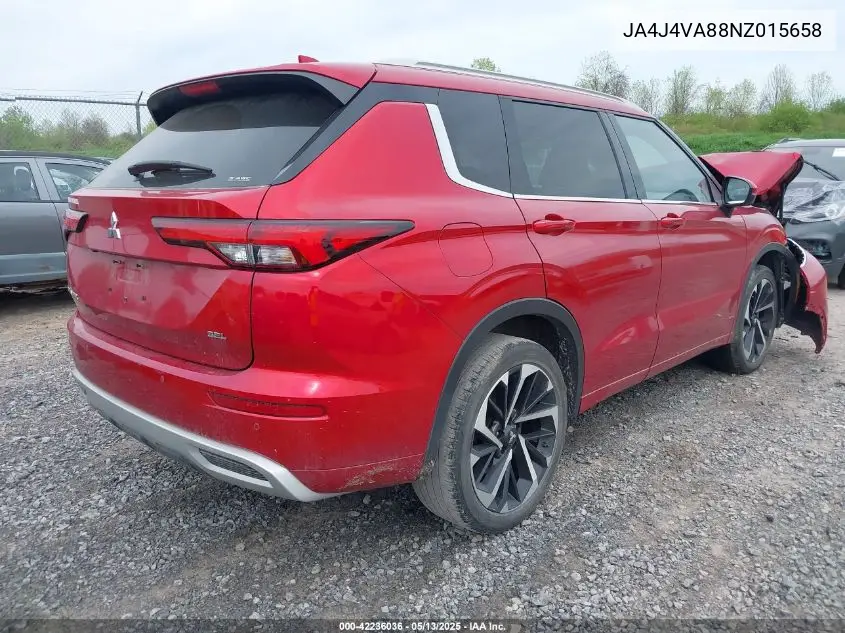 2022 Mitsubishi Outlander Sel 2.5 S-Awc/Sel Launch Edition S-Awc/Sel Special Edition S-Awc VIN: JA4J4VA88NZ015658 Lot: 42236036