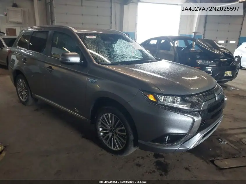 2022 Mitsubishi Outlander Phev Gt S-Awc/Le S-Awc/Sel S-Awc VIN: JA4J2VA72NZ025597 Lot: 42241354