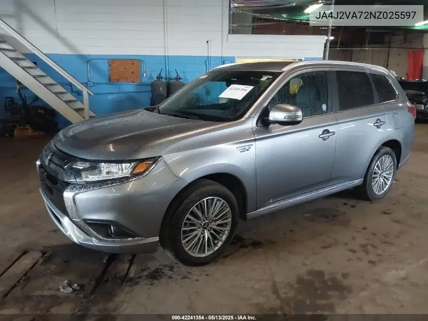 2022 Mitsubishi Outlander Phev Gt S-Awc/Le S-Awc/Sel S-Awc VIN: JA4J2VA72NZ025597 Lot: 42241354