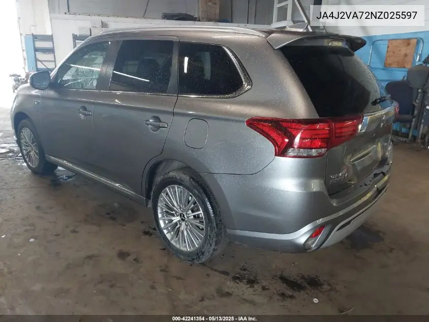 2022 Mitsubishi Outlander Phev Gt S-Awc/Le S-Awc/Sel S-Awc VIN: JA4J2VA72NZ025597 Lot: 42241354
