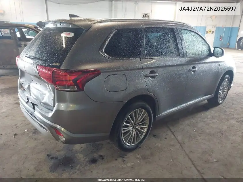 2022 Mitsubishi Outlander Phev Gt S-Awc/Le S-Awc/Sel S-Awc VIN: JA4J2VA72NZ025597 Lot: 42241354