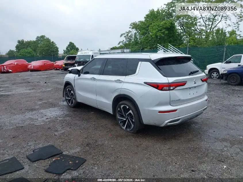 2022 Mitsubishi Outlander Sel 2.5 S-Awc/Sel Launch Edition S-Awc/Sel Special Edition S-Awc VIN: JA4J4VA8XNZ089356 Lot: 42259390