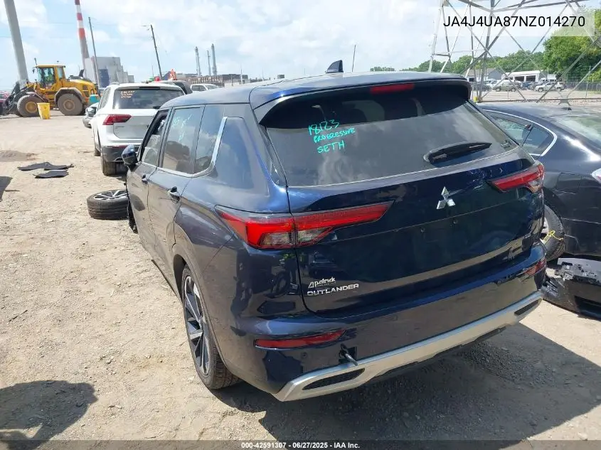2022 Mitsubishi Outlander Black Edition S-Awc/Se 2.5 S-Awc/Se Launch Edition S-Awc VIN: JA4J4UA87NZ014270 Lot: 42591307