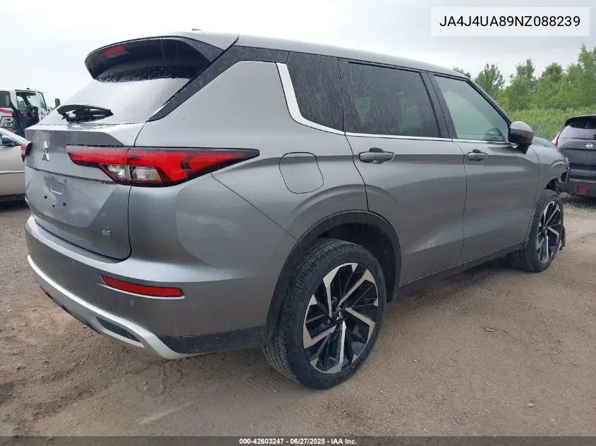 2022 Mitsubishi Outlander Black Edition S-Awc/Se 2.5 S-Awc/Se Launch Edition S-Awc VIN: JA4J4UA89NZ088239 Lot: 42603247