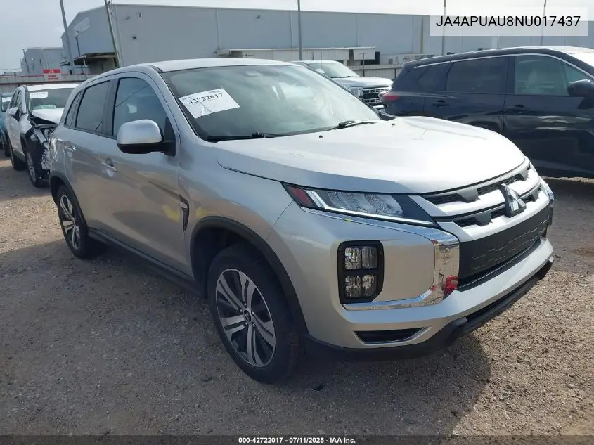 2022 Mitsubishi Outlander Sport 2.0 Be 2Wd/2.0 Es 2Wd/2.0 Le 2Wd/2.0 S 2Wd VIN: JA4APUAU8NU017437 Lot: 42722017