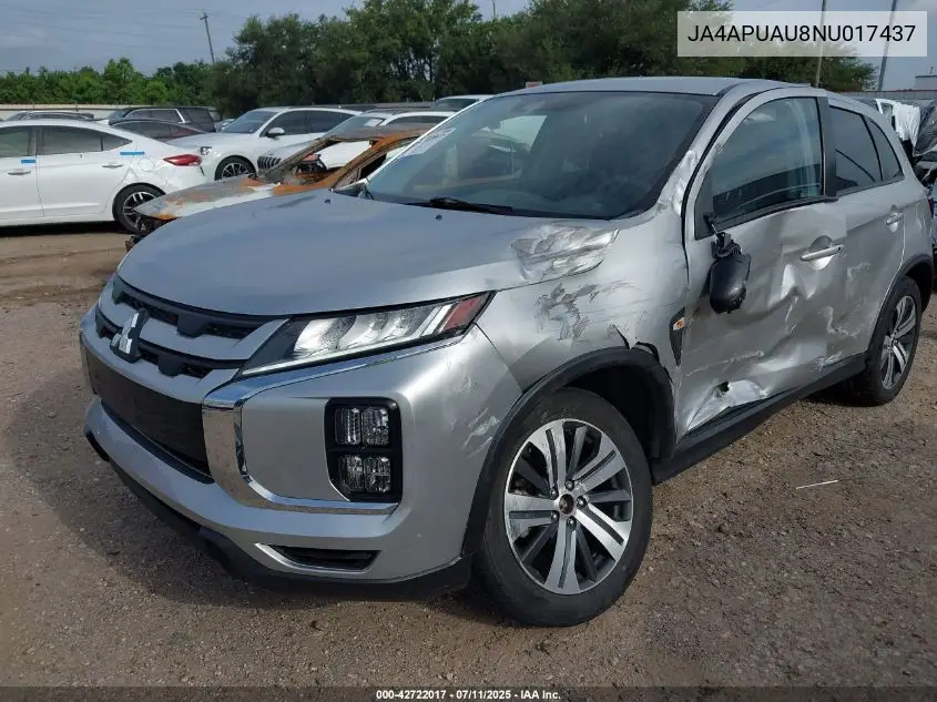 2022 Mitsubishi Outlander Sport 2.0 Be 2Wd/2.0 Es 2Wd/2.0 Le 2Wd/2.0 S 2Wd VIN: JA4APUAU8NU017437 Lot: 42722017