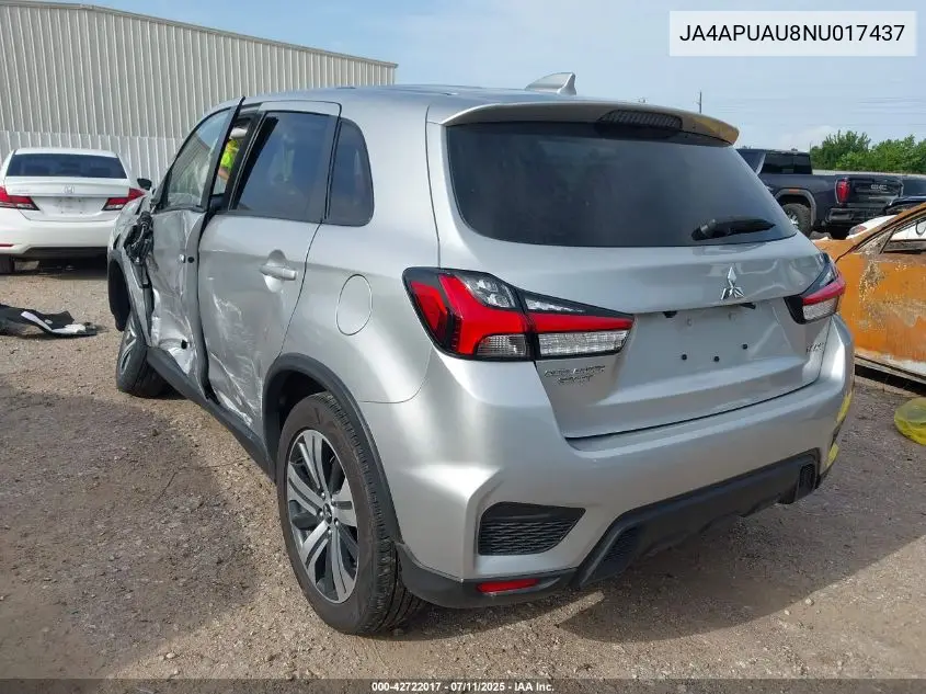 2022 Mitsubishi Outlander Sport 2.0 Be 2Wd/2.0 Es 2Wd/2.0 Le 2Wd/2.0 S 2Wd VIN: JA4APUAU8NU017437 Lot: 42722017